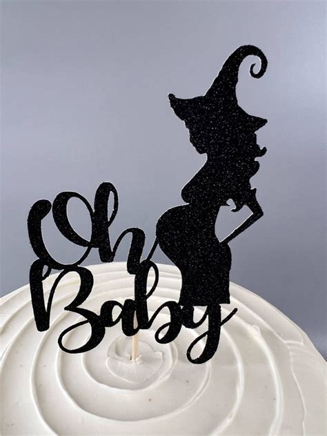 With a bun in the oven witch cake topper